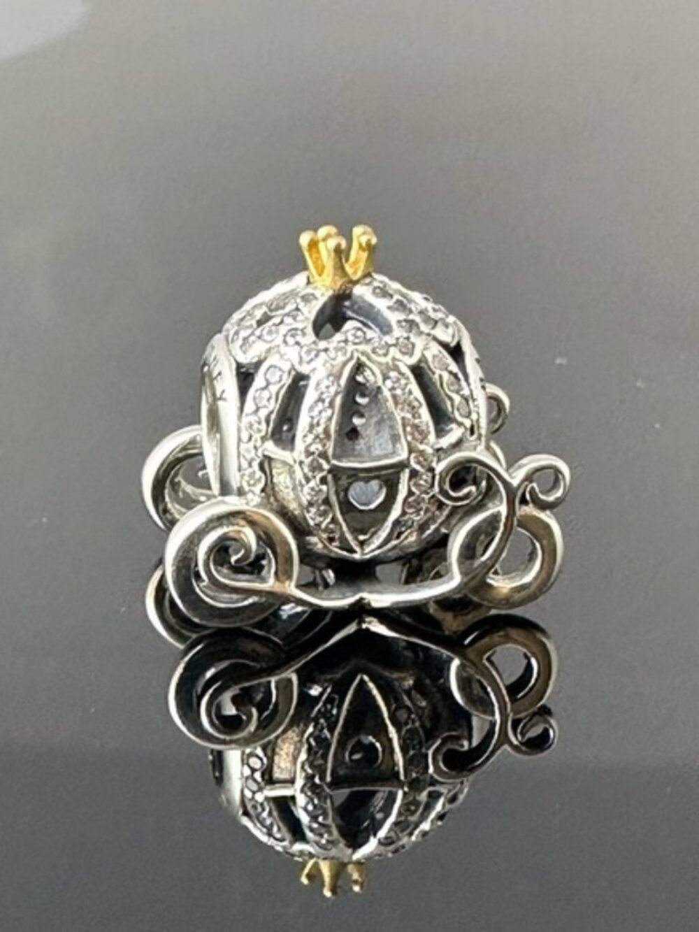Pandora Disney Cinderella Pumpkin Carriage 925 Ale with CZ Charm